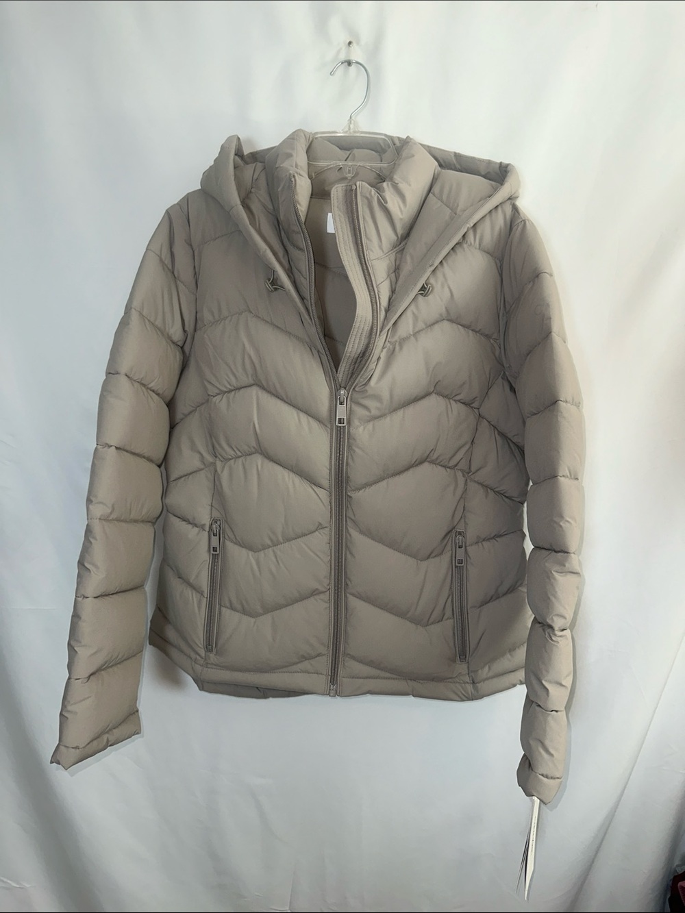 Calvin Klein Women's Hooded Puffer Jacket - Taupe